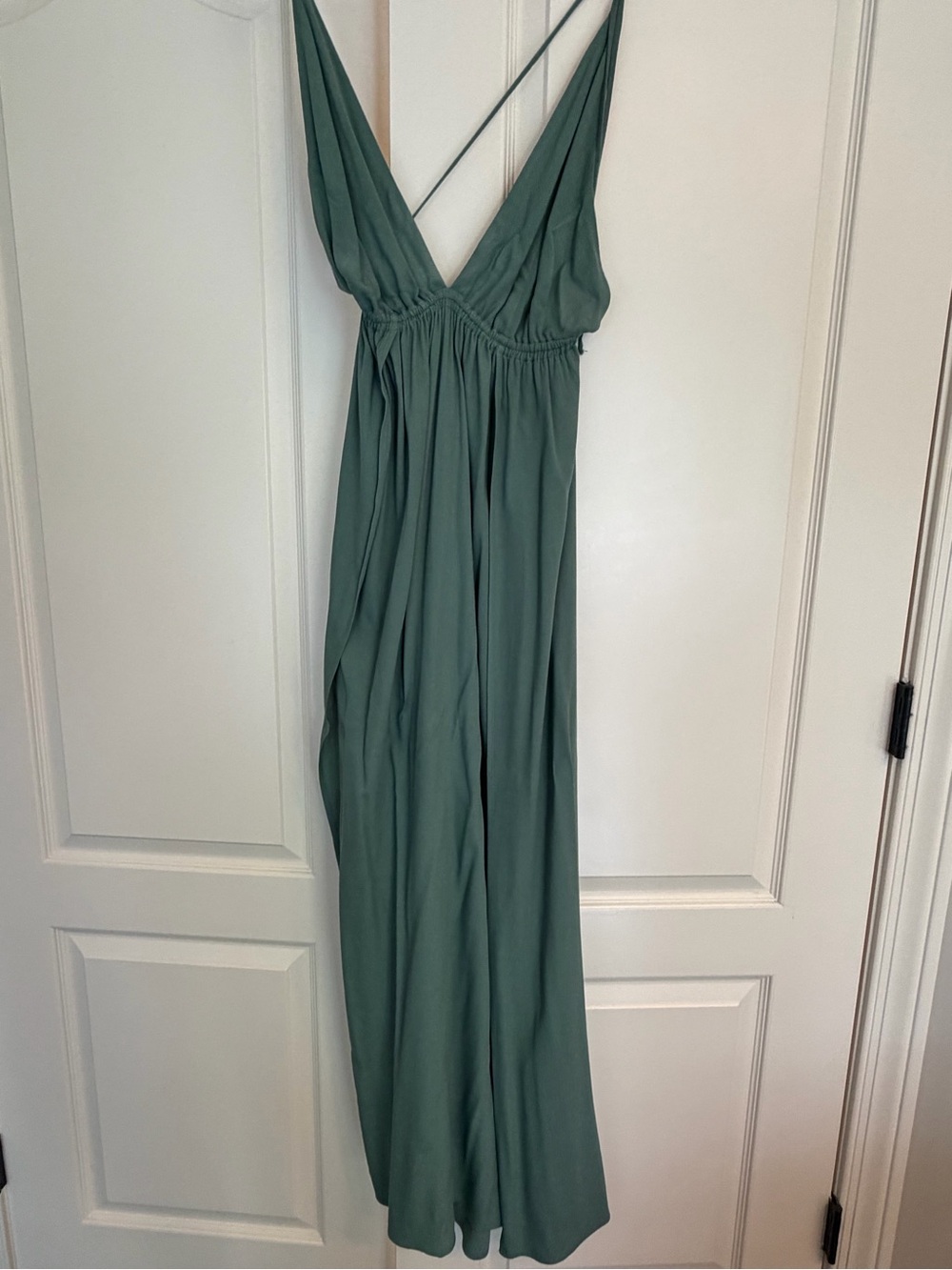 Indah Dusty Sage V-Neck Maxi Dress